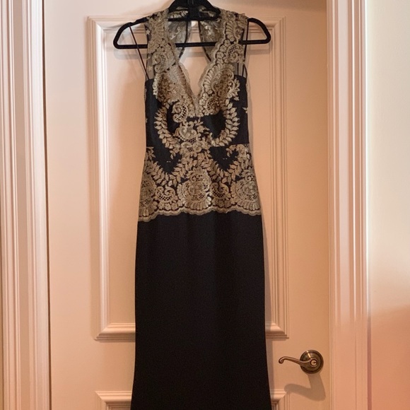 Badgley Mishka gilded lace evening gown- gorgeous! - Picture 2 of 16